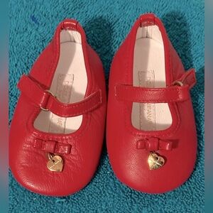 Dolce & Gabbana Vintage Baby's First Shoes Soft Red Ballet Flats Made In Italy